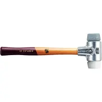 HALDER SIMPLEX Schonhammer Ø 40 mm TPE-mid grau / Superplastik mit Aluminiumgehäuse