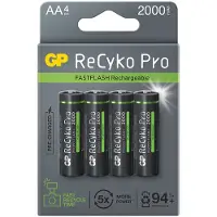 GP AA batterij Oplaadbaar NiMH 2000 mAh ReCyko Pro Photoflash 1,2V 4 stuks