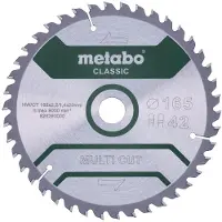 Metabo Kreissägeblatt multi cut classic D165x2,2/1,4xBohrung20mm Z.42 FZ/TZ 5Grad