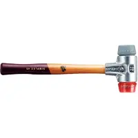 HALDER SIMPLEX Schonhammer Ø 30 mm TPE-mid grau / Plastik rot mit Aluminiumgehäuse