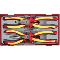 Teng Tools Zangen-Set 117490102 Chrom-Molybdänstahl 1.1kg für Combination pliers für half round für needle tips für double toothed