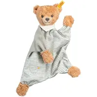 Steiff Kuscheltier Schlaf-gut-Bär Schmusetuch, Süßes Stofftier, Jungen, Mädchen & Babys ab 0 Monaten, Plüschtier 30 cm, Hellgrau, 239915