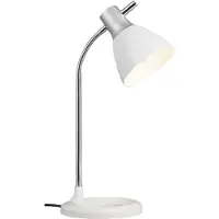 Brilliant Tischleuchte Jan | schlichte Tischleuchte | Metall/Kunststoff | silber/weiß | Druckschalter | 1x E27 max. 40 W