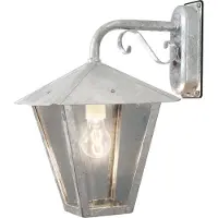 Konstsmide Dekorative Wandleuchte Benu aus galvanisiertem Stahl und rauchfarbenem Acrylglas, E27, IP23