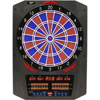Carromco Elektronik Dartboard Topaz-901 schwarz 2-Loch Abstand Adapter Dartscheibe elektronisch 8 Spieler 40 Spiele und 761 Varianten Softdarts