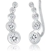 Elli Ohrringe Earcuff Earclimber Kristalle 925 Silber Elli Silber