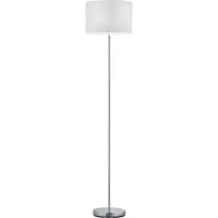 TRIO Design Stehleuchte mit rundem Stoffschirm in Weiß - Standlampen fürs Wohnzimmer