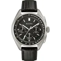 Bulova Herrenuhr 96B251 Lunar Pilot Chronograph Edelstahl Lederband Saphirglas Mondlandung der Apollo 15