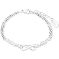 s.Oliver Armband für Damen, Edelstahl, Glas Infinity s.Oliver Grau