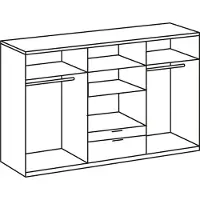 Wimex Kleiderschrank New York A ca. 270x208 cm Alpinweiß Eiche sägerau