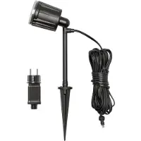 Konstsmide Amalfi LED Erdspiess-Spot gross schwarz, 3500K, 280lm, 4x4W, 12V/240V, Aluminium/Kunststoff, 7447-000