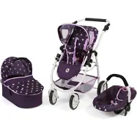 Bayer Kombi-Puppenwagen "Emotion ALL IN Stars lila"