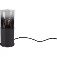 TRIO Tischleuchte Robin Schwarz Rauchglas max. 40W E27 ohne Leuchtmittel mit Schalter