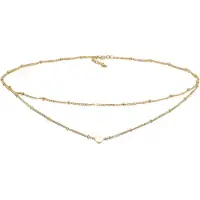 Elli Halskette Choker Layer Look Kugelkette Herz Trend 925 Silber Elli Gold