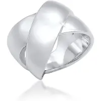 Elli Ring Bandring Modern Statement Blogger Kreuz 925 Silber Elli Premium Silber
