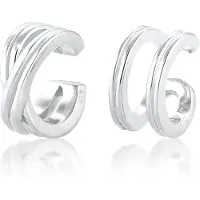 Elli Ohrringe Basic Set Earcuff Klemme Minimal Geo 925 Silber Elli Silber