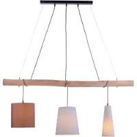 Paul Neuhaus Land Hängelampe braun mit Holz 3-Licht - Vinnie