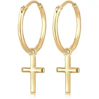 Elli Ohrringe Creolen Hänger Kreuz Glaube Religion 925 Silber Elli Gold