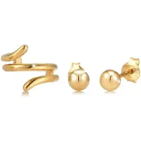 Elli Ohrringe Set Stecker Earcuff Geo Basic Minimal 925 Silber Elli Gold