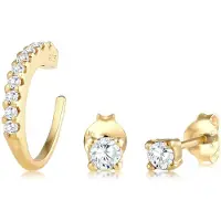 Elli Ohrringe Single Earcuff Zirkona Kristalle Trend 925 Silber Elli Gold
