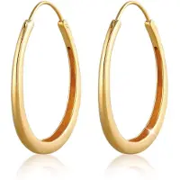 Elli Ohrringe Basic Creolen Hänger Oval Geo Trend 925 Silber Elli Gold