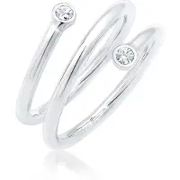 Elli Ring Wickelring Geo Kristalle 925Er Silber Elli Silber