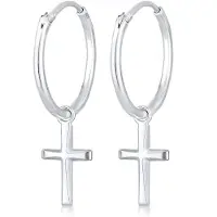 Elli Ohrringe Creolen Hänger Kreuz Glaube Religion 925 Silber Elli Silber