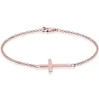 Elli Armband Symbol Religion Kreuz Filigran Trend 925 Silber Elli Rosegold