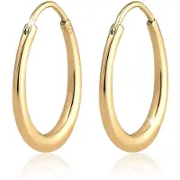 Elli Paar Creolen Creole Hänger Geo Basic Trend Oval Cool 925 Silber