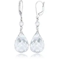 Elli Ohrringe Tropfen Bergkristall Elegant Festlich 925 Silber Elli Weiß