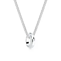 Elli DIAMONDS Halskette Kreis Ring Diamant (0.005 Ct.) 925 Sterling Silber Elli DIAMONDS Weiß