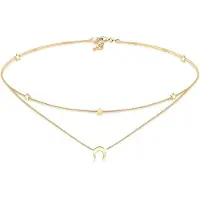 Elli Halskette Layer Choker Astro Halbmond Sterne 925 Silber Elli Gold