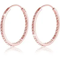 Elli Ohrringe Basic Creolen Creole Kristalle 925 Silber Elli Rosa