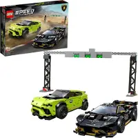 LEGO 76899 Speed Champions Lamborghini Urus ST-X & Lamborghini Huracán Super Trofeo EVO, Bausatz für Modellautos, Spielzeugautos, Rennautos