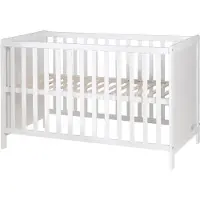 Roba Beistellbett, weiß, höhenverstellbar, 5 Schlupfsprossen, inkl. Lattenrost, 60 x 120 cm