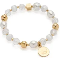 Leonardo Damen-Armband Edelstahl, Glas Kunstperle Leonardo Weiß