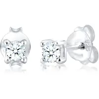 Elli DIAMONDS Paar Ohrstecker Basic Ohrstecker Diamant (012 ct) 925er Silber