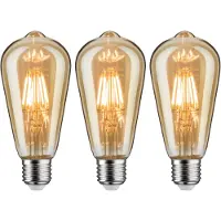 Paulmann 3er Pack 6 W Vintage Rustika goldlicht E27 LED-Leuchtmittel E27 Extra-Warmwei?