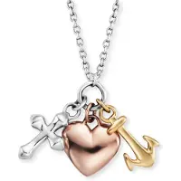 Engelsrufer Damen-Kette Kette Glaube, Liebe & Hoffnung 925er Silber Engelsrufer Tricolor