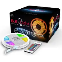 B.K.Licht 10m LED Band Stripe RGB Streifen Lichtleiste 230V warmweiß Fernbedienung dimmbar