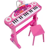 Simba Spielzeug-Musikinstrument "Keyboard mit Stuhl pink"