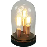 Brilliant Indus Tischleuchte holz dunkel/kupfer geb?rstet