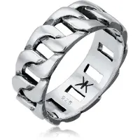 KUZZOI Ring Herren Chunky Chain Look Kette Gllieder 925 Silber Kuzzoi Silber