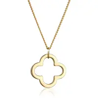 Elli Halskette - Halskette Kleeblatt Glücksbringer 585 Gelbgold Gri - Gr. unisize - in Gold - für Damen