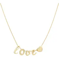 Amor Kette mit Anhänger für Damen, Gold 375, "Love" Gold