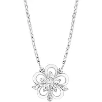 Amor Kette mit Anhänger für Damen, Sterling Silber 925, Zirkonia (synth.) Blume amor Silber