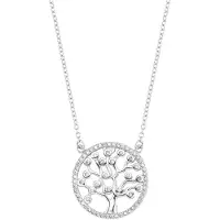 Amor Kette mit Anhänger für Damen, Sterling Silber 925, Zirkonia (synth.) Lebensbaum amor Silber