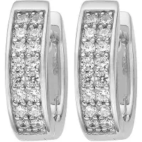 Jette Damen-Creolen 925er Silber rhodiniert 32 Zirkonia Jette Silber