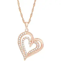 Amor Kette mit Anhänger für Damen, Sterling Silber 925, Zirkonia (synth.) Herz amor Roségold