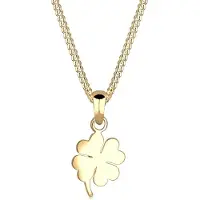 Elli Halsketten - Halskette Kleeblatt Glücksbringer Talisman 585 Gel - Gr. unisize - in Gold - für Damen